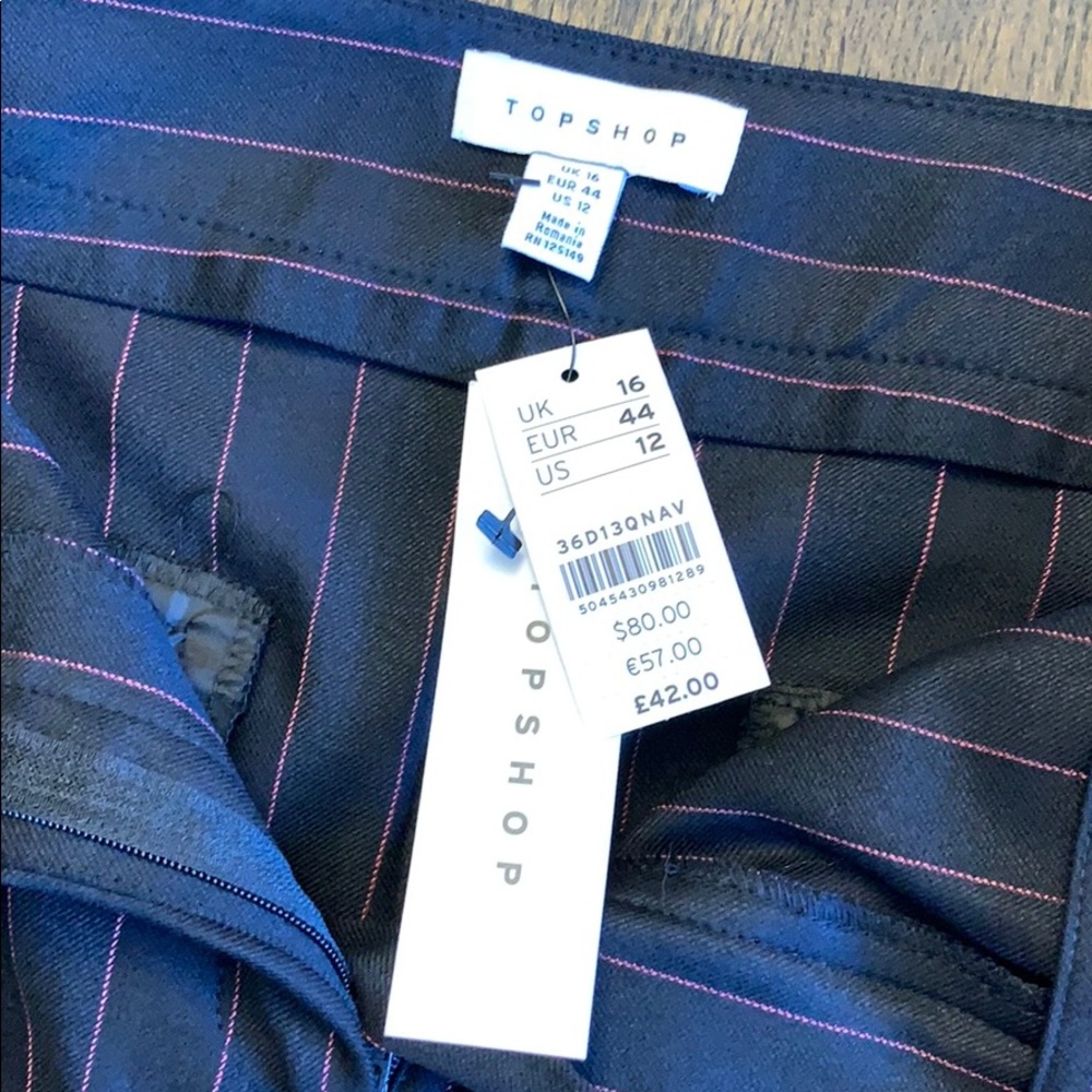 Never worn Topshop wide leg pin stripe pants